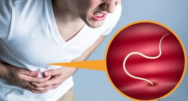 коремна болка поради паразити